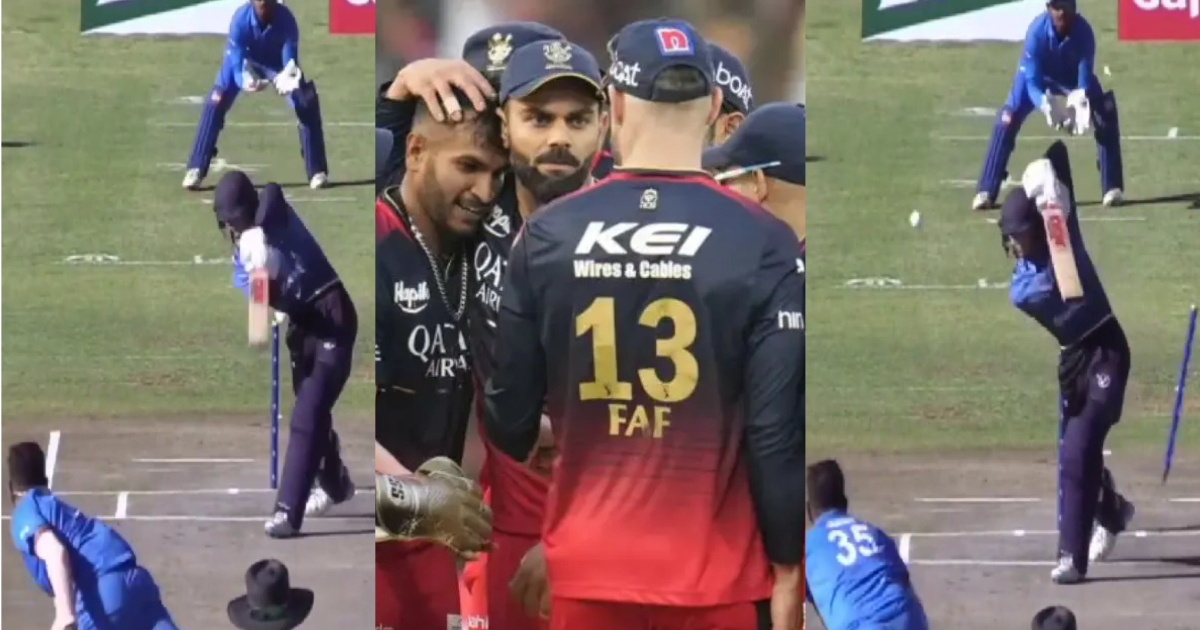 watch RCB bowler vijaykumar vyshak clean bowled namibia batsman video goes viral