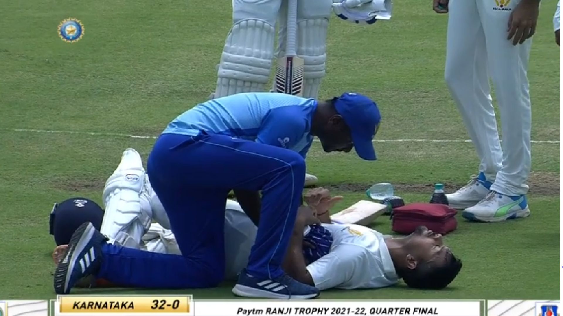 watch- Shivam mavi ball hurt mayank agarwal in ranji trophy match- Image Credit BCCI