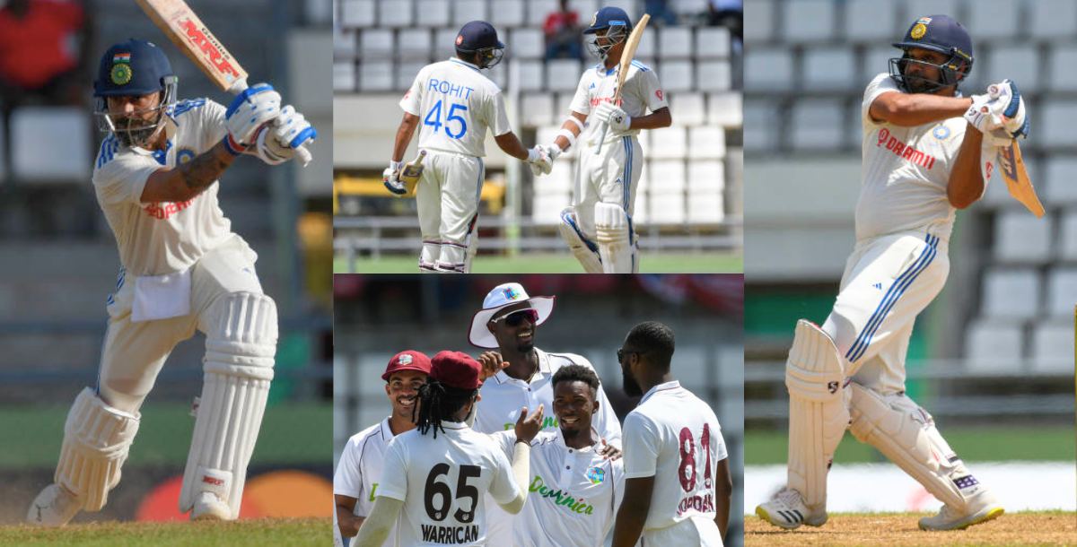 wi vs ind 2nd day match report yashasvi jaiswal and rohit sharma hit century