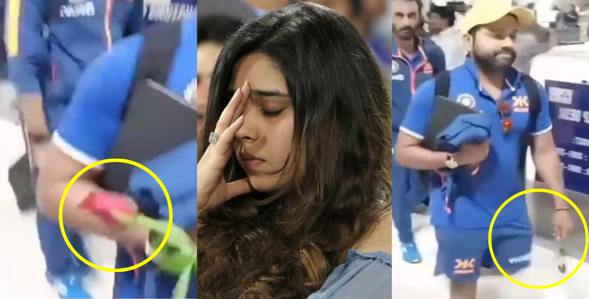 will-you-marry-me-rohit-sharma-said-to-a-fan-after-giving-rose-video-gone-viral on airport