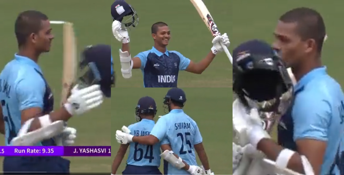 yashasvi jaiswal 1st t20 century celeberation for team india