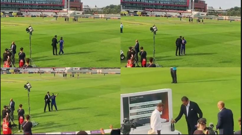 Rishabh Pant Hugs Ravi Shastri, Gifts Him His POTM Champagne Bottle