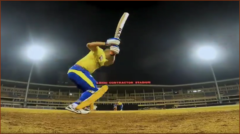 MS Dhoni hit Six in Net practice session watch video