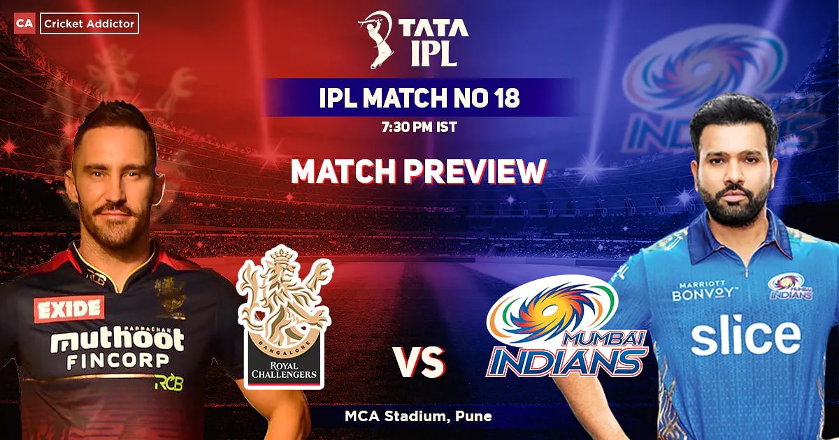 RCB vs MI Match Preview, pitch, playing XI, head to head, weather