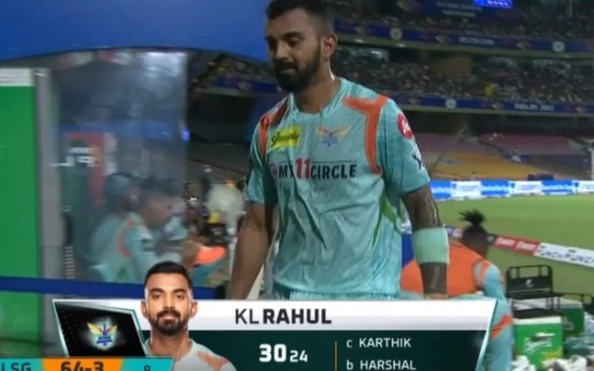 KL Rahul wicket video vs RCB