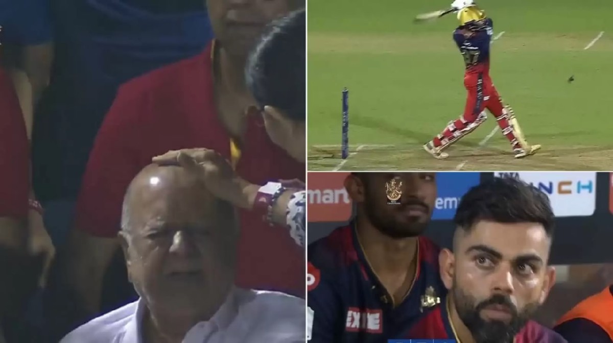Virat Kohli Reaction on rajat patidar six hits an old man- Video