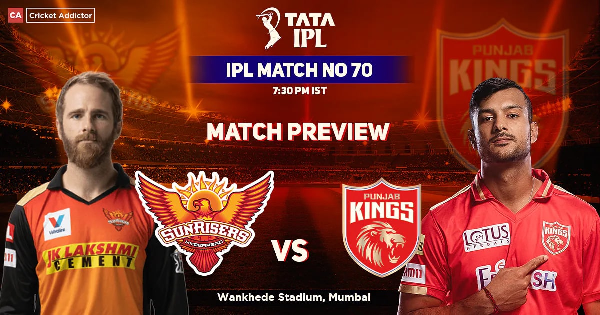 SRH vs PBKS match preview, weather, plying XI, Head to Head, pitch in 70 IPL 2022