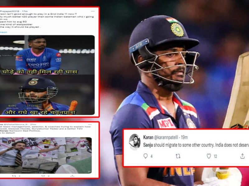 BCCI trolled After sanju samson out of 1st T20 against IRE