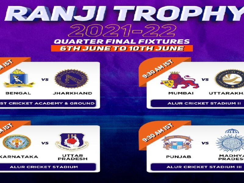 ranji trophy 2022 quarter final schedule live streaming