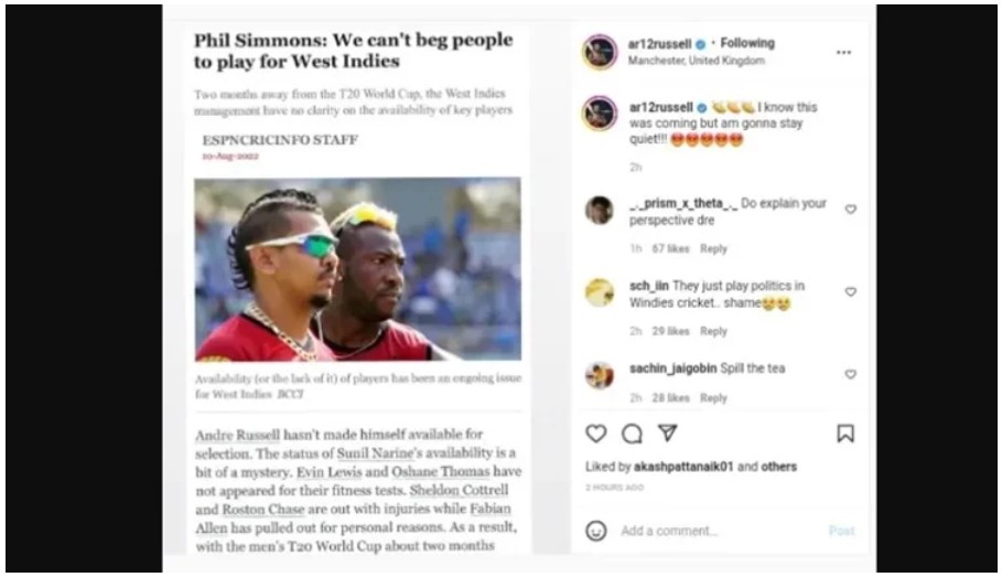 Andre Russell post