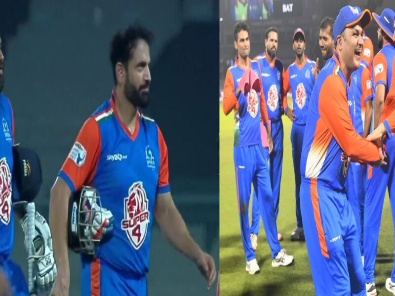 legends league cricket yusuf pathan And irfan pathan wins match for india maharajas against world giants