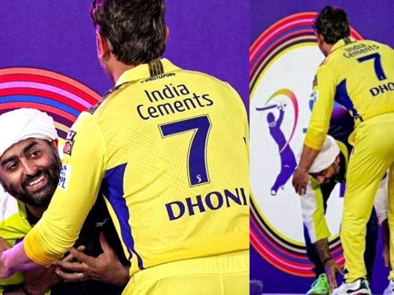MS Dhoni के मंच पर आते ही पैरों में गिर गए Arijit Singh, IPL 2023 की ओपनिंग सेरेमनी में दिखा गजब नजारा