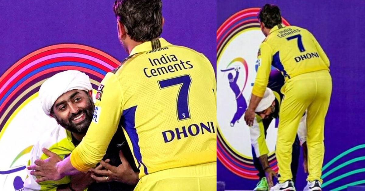MS Dhoni के मंच पर आते ही पैरों में गिर गए Arijit Singh, IPL 2023 की ओपनिंग सेरेमनी में दिखा गजब नजारा