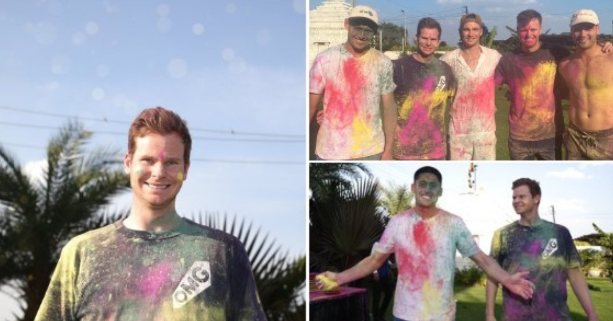 IND vs AUS: स्टीव स्मिथ समेत ऑस्ट्रेलियाई खिलाड़ियों ने खेली कपड़े फाड़ होली, देखें PHOTOS
