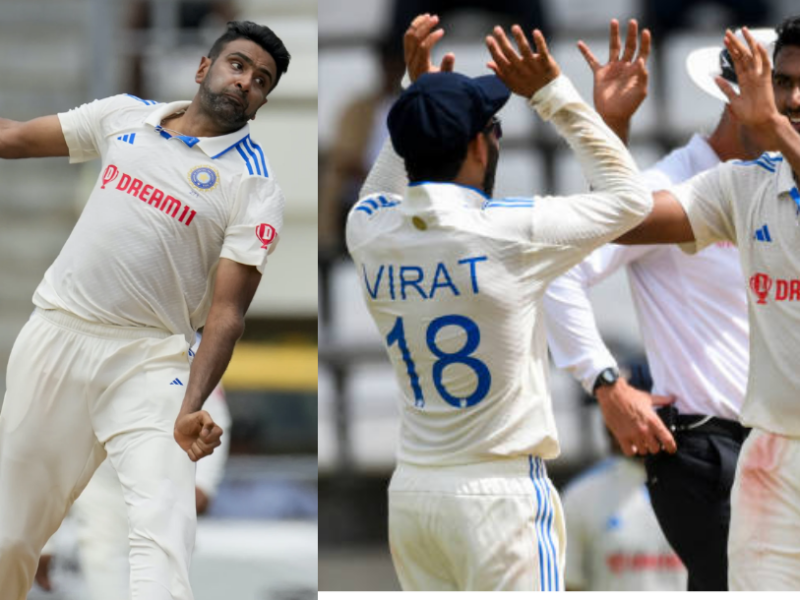 R Ashwin broke the record of 3 players in ind vs wi 1st test completed 700 wickets