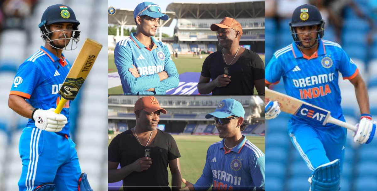 team india player ishan kishan and shubman gill chat with brian lara video in 3rd odi