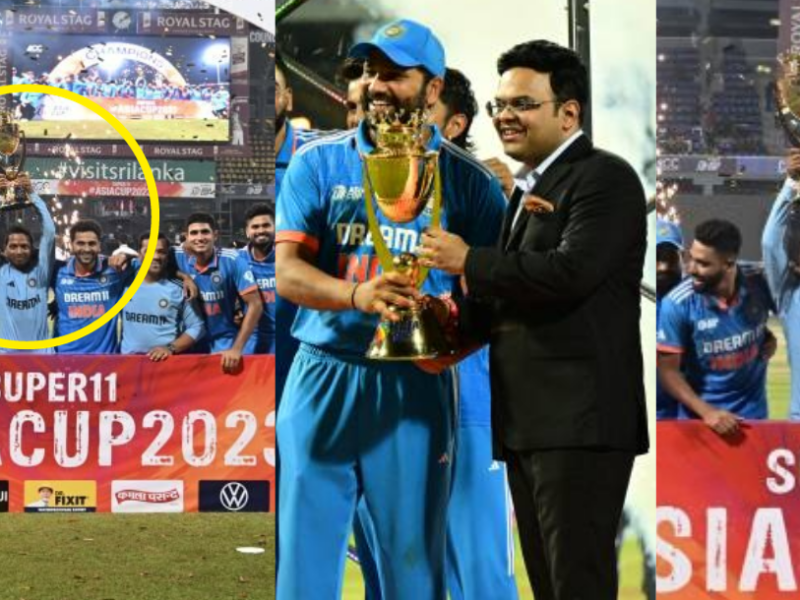 Rohit Sharma handed over the Asia Cup 2023 trophy to mystery man Raghu Raghavendraa