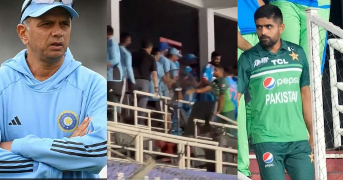 VIDEO: बारिश ने बचाई टीम इंडिया की लाज तो खुशी मनाते दिखे Rahul Dravid, Babar Azam के साथ ऐसे मनाया जश्न