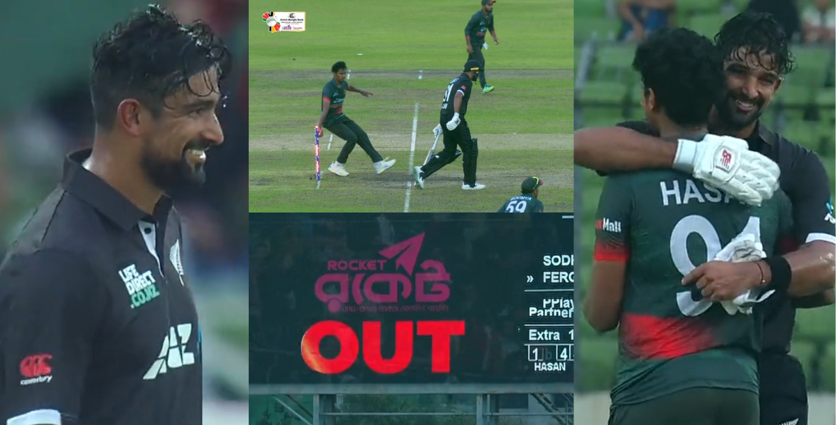 bangladesh won heart of cricket fans by calling back ish sodhi who was give run out by third umpire