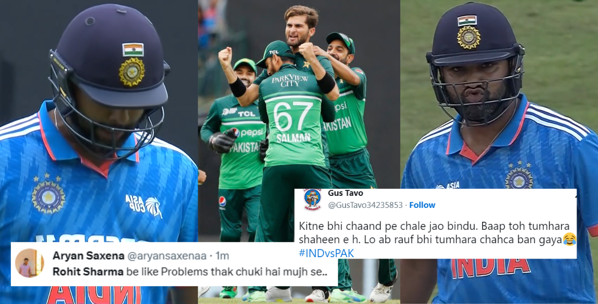 ind vs pak rohit sharma was bowled on shaheen afridi ball against pakistan then fans trolled him