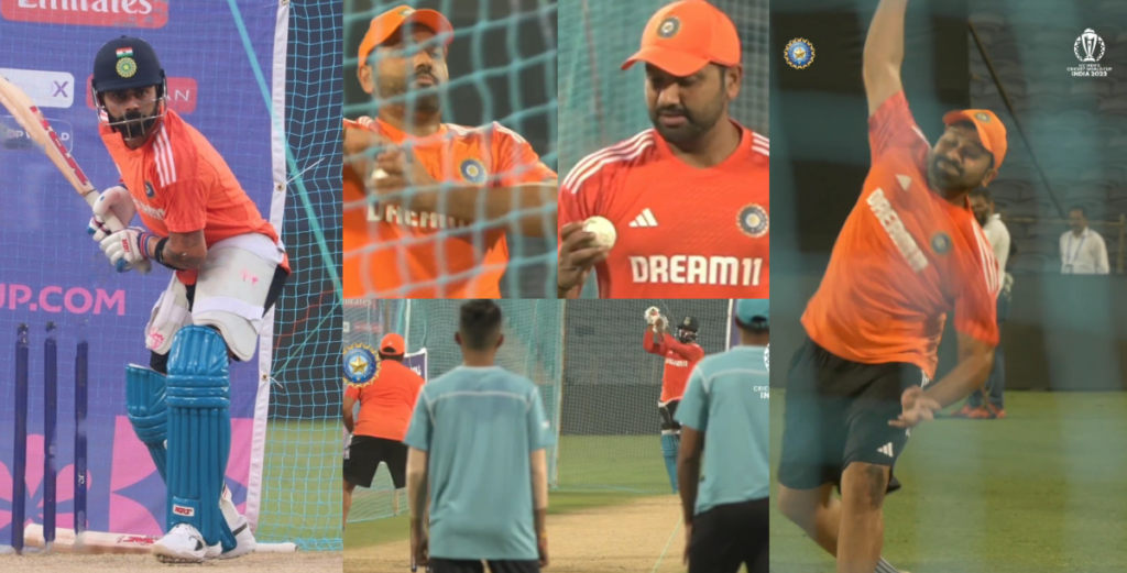 Rohit Sharma bowled in the nets Virat Kohli Jadeja made practice video went viral