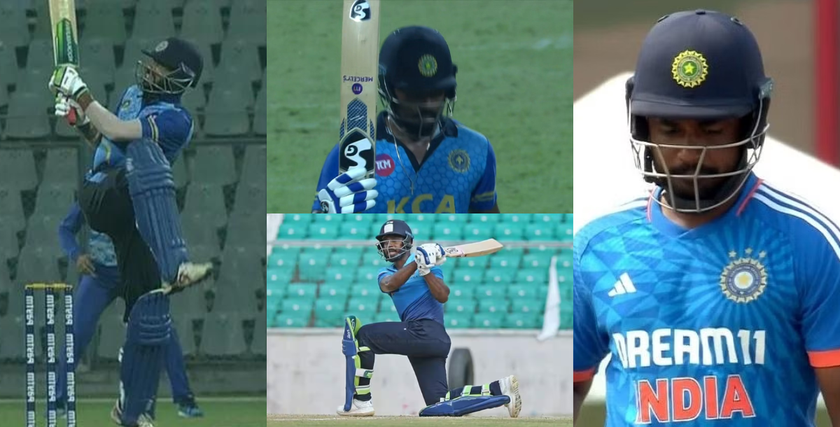 6,6,6,6,4,4,4... Sanju Samson के बल्ले से निकला तूफान, छक्के-चौकों की बारिश कर सिर्फ इतनी गेंदों में फिफ्टी जड़कर मचाई खलबली