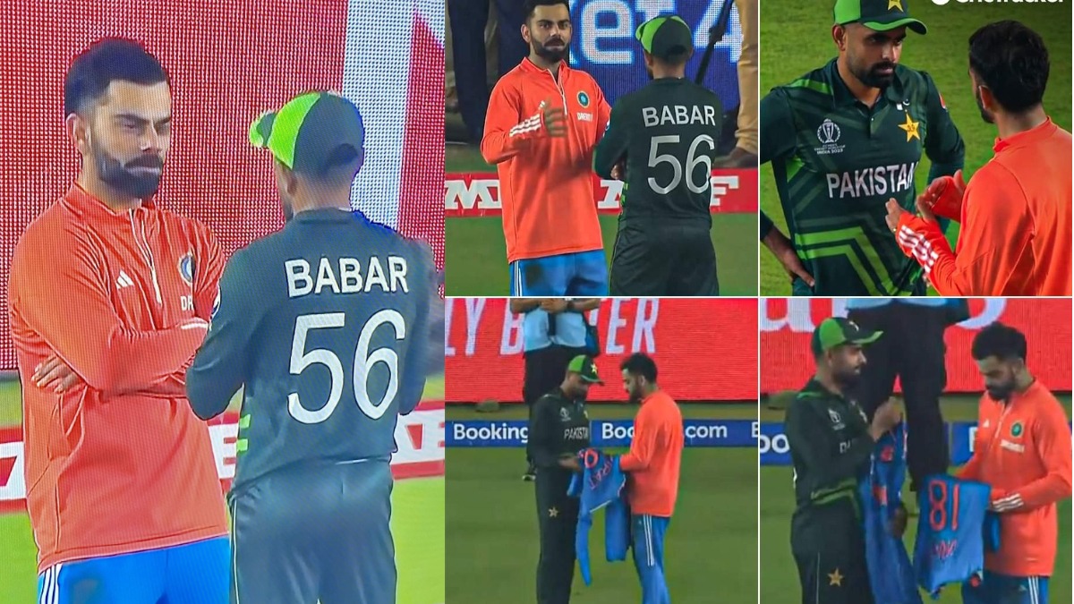 VIDEO: पाकिस्तान की हार के बाद Babar Azam के आंसू पोंछने पहुंचे Virat Kohli, तोहफे में दे डाली सबसे कीमती चीज