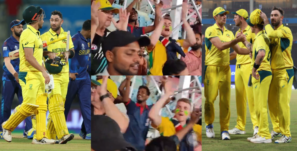 video in aus vs sl australian fans raised slogans of ganpati bappa moriya after 1st wining