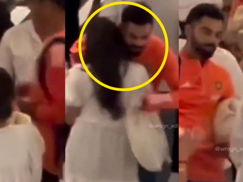 video virat kohli hugged rohit sharma wife ritika sajdeh front of anushka