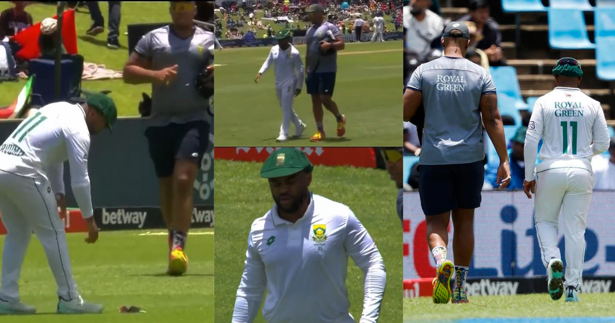 Video Temba Bavuma returns to dressing room after getting injured in the sa vs in first test