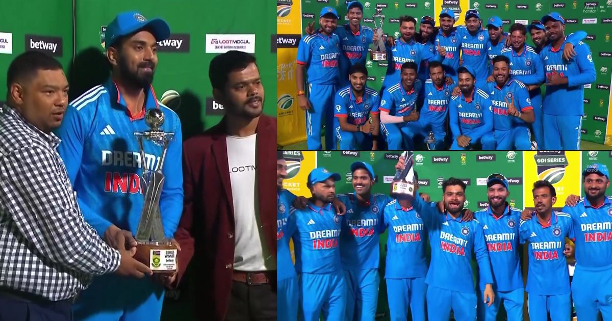 SA vs IND: केएल राहुल ने दक्षिण अफ्रीका में ODI सीरीज जीतकर इस खास खिलाड़ी को सौंपी ट्रॉफी, भारत की जीत के जश्न का VIDEO वायरल