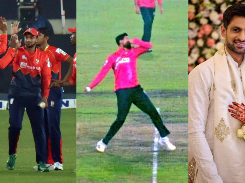 after marriage shoaib malik bowled 3 no balls in an over in bangladesh premier league