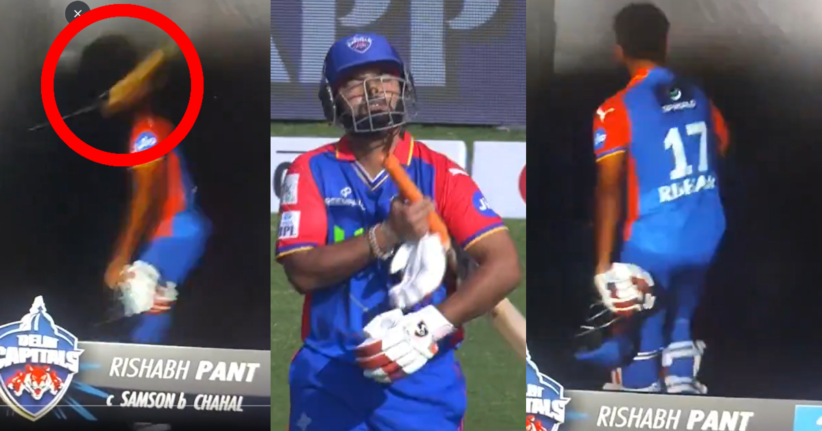 video-After getting out rishabh-pant showed anger in the dressing room and hit the bat on the wall