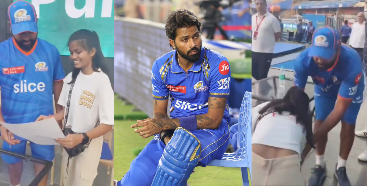 Female fan touched Rohit Sharma's feet and hitman won his heart by giving autograph video went viral