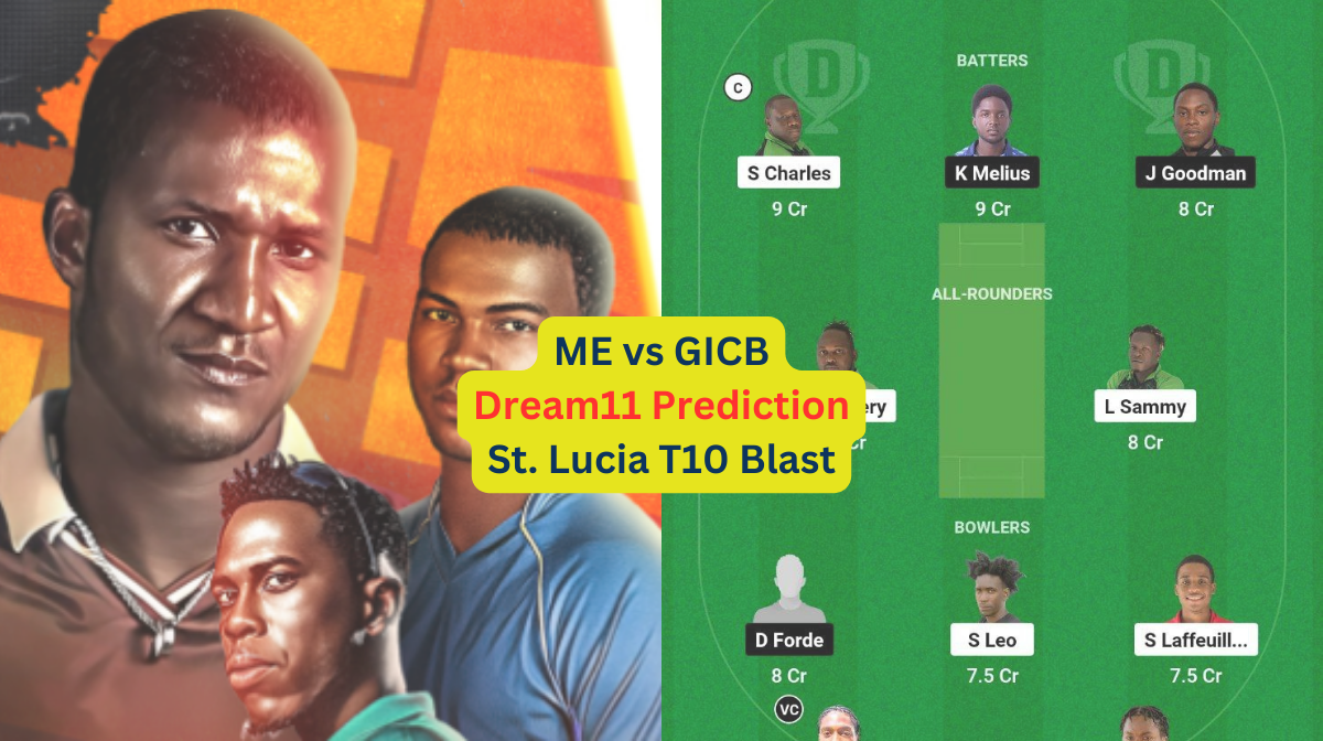 ME vs GICB Dream11 Prediction in Hindi, Match 19, प्लेइंग इलेवन, पिच रिपोर्ट, Dream11 Team, इंजरी अपडेट – St. Lucia T10 Blast, 2024