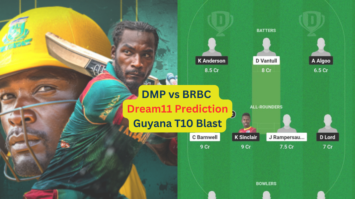 DMP vs BRBC Dream11 Prediction in Hindi, Match 2, प्लेइंग इलेवन, पिच रिपोर्ट, Dream11 Team, इंजरी अपडेट – Guyana T10 Blast