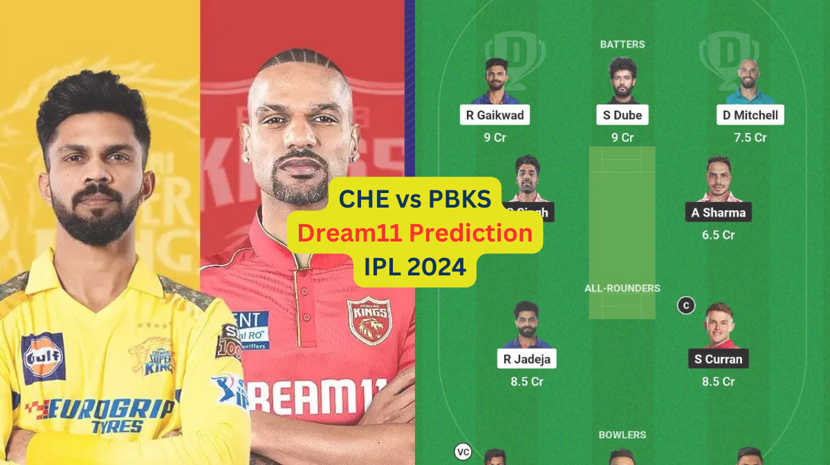 CHE vs PBKS Dream11 Prediction in Hindi, Match 49, प्लेइंग इलेवन, पिच रिपोर्ट, Dream11 Team, इंजरी अपडेट – IPL 2024