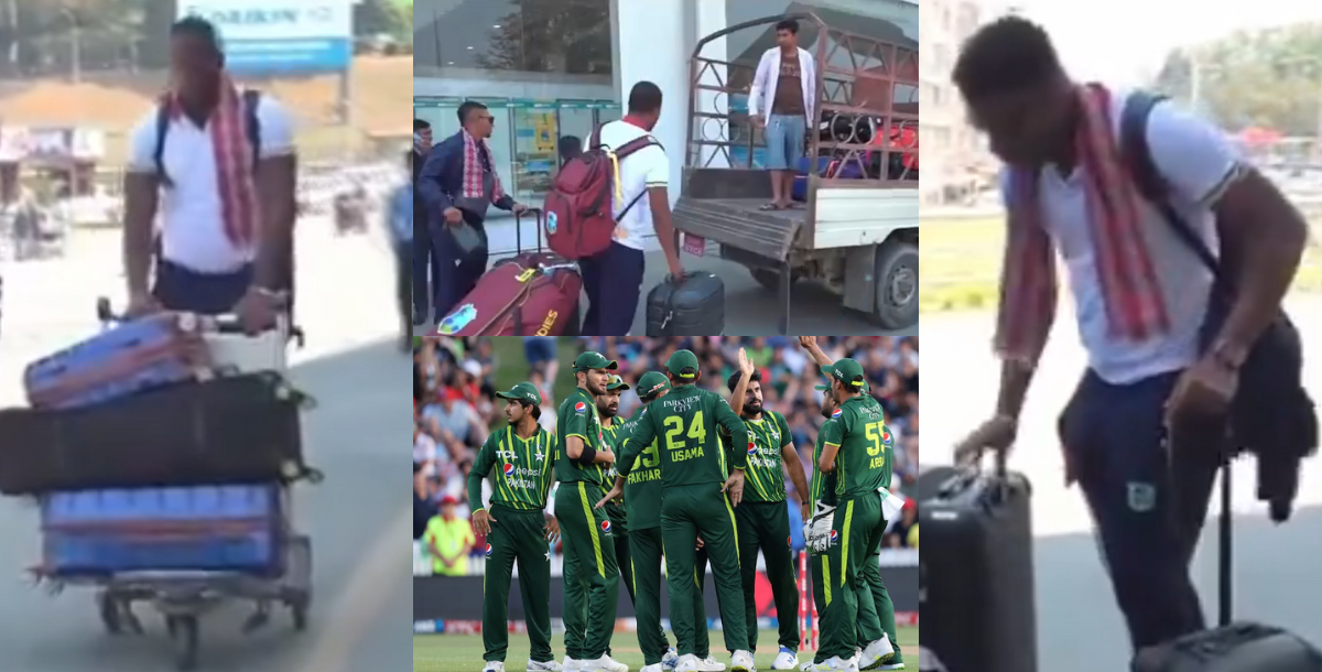 video west indies cricket team players had to carry their luggage to truck in nepal