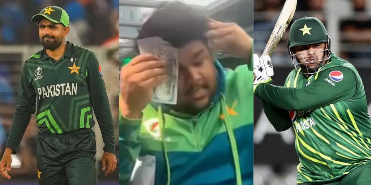 azam khan wipes sweat with dollar note after babar azam ask him how are you abba video went viral