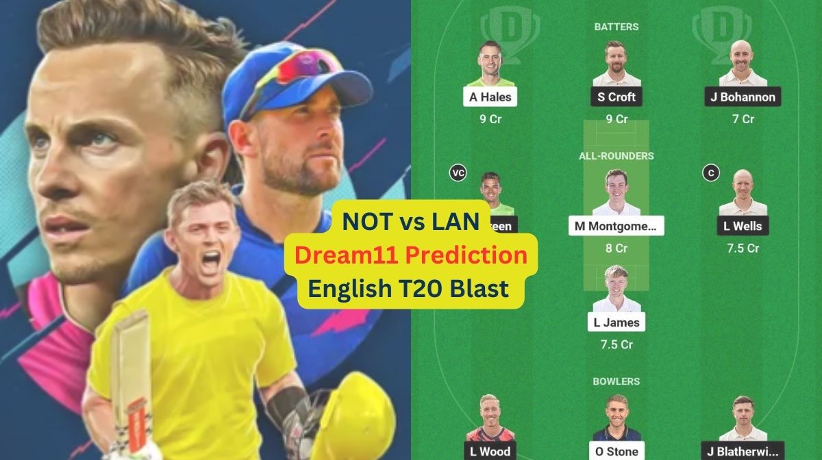 NOT vs LAN Dream11 Prediction in Hindi, Match 36, प्लेइंग इलेवन, पिच रिपोर्ट, Dream11 Team, इंजरी अपडेट – English T20 Blast