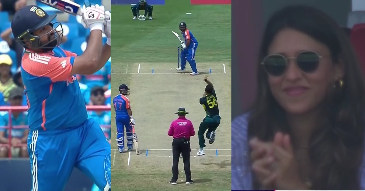 6,6,4,6,6... Rohit Sharma ने उतारा मिचेल स्टार्क का भूत, 1 ओवर में कूटे 29 रन, तो ऋतिका की छूटी हंसी, VIDEO वायरल