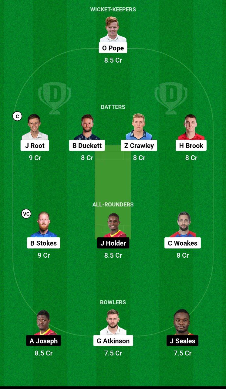 ENG vs WI Dream11 Team