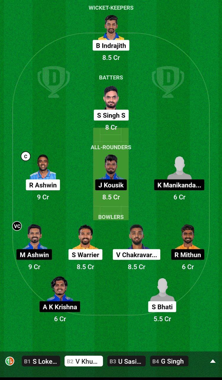 DD vs SMP Dream11 Team