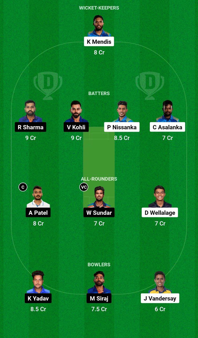 SL vs IND Dream11 Team