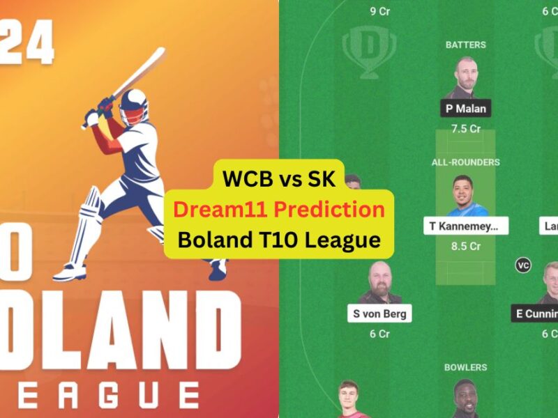 WCB vs SK Dream11 Prediction in Hindi, Match 23 प्लेइंग इलेवन, पिच रिपोर्ट, Dream11 Team – Boland T10 League, 2024