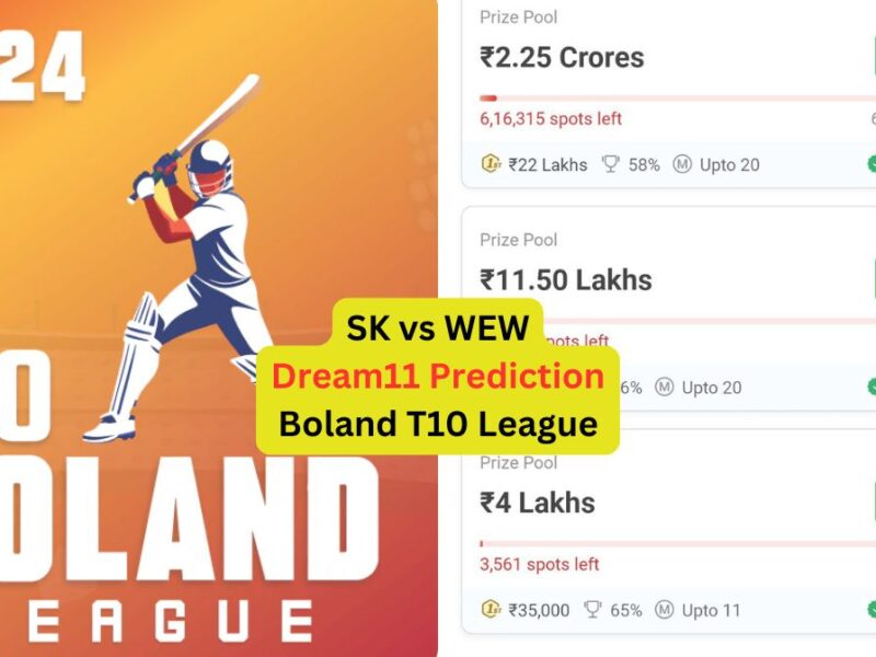 SK vs WEW Dream11 Prediction in Hindi, Match 30, प्लेइंग इलेवन, पिच रिपोर्ट, Dream11 Team – Boland T10 League, 2024