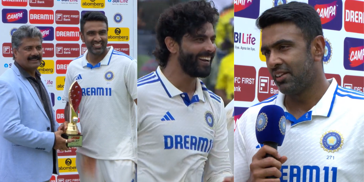 ind vs ban After getting the MOM award in the Chennai Test ravichandran-ashwin gave special credit to Ravindra Jadeja